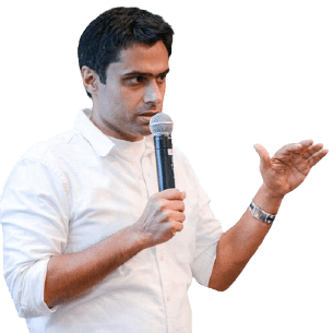 title Nishant Kapoor, founder of Nerd Productivity, speaking on stage