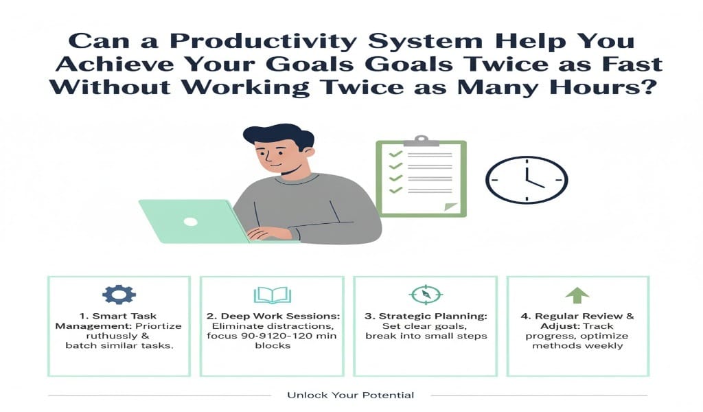 Illustration for: Achieve Goals Twice as Fast Without Working Twice the Hours