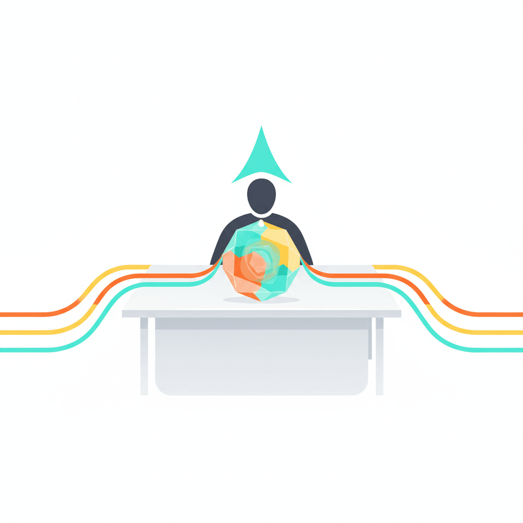 A visual system showing multiple project streams organising into a single productivity framework for entrepreneurs
